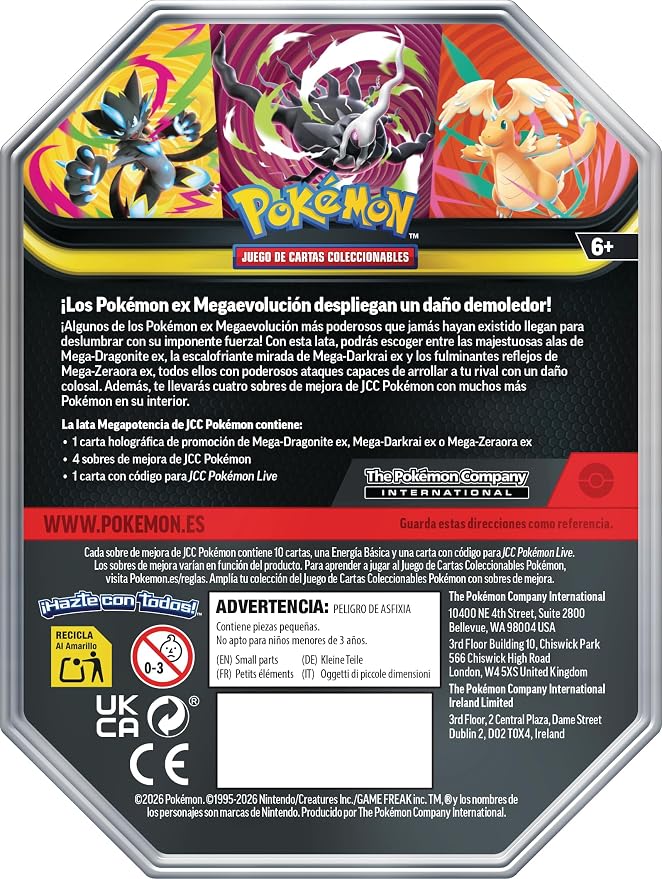 Lata Pokémon Megapotencia ex Español | Mega Forces Tin 4 Sobres - Imagen 5
